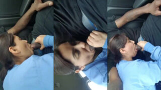 New viral sex clip of a horny Babe sucking dick in the car